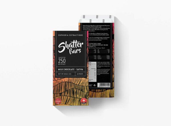 Euphoria Extractions – 500mg Shatter Bar – Milk Chocolate (Sativa) | BC Weed Edible Canada Euphoria Extractions – 500mg Shatter Bar – Milk Chocolate (Sativa) | BC Weed Edible Canada