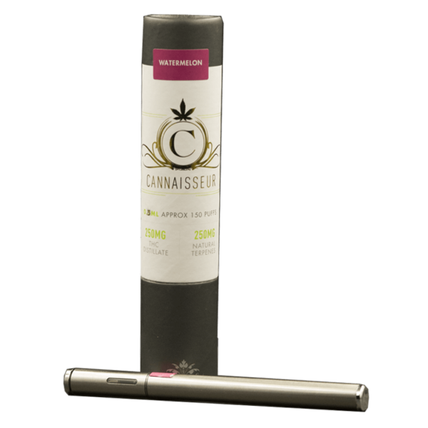 Cannaisseur – Disposable THC Distillate Pen – Watermelon 0.3ml | BC Weed Edible Canada Cannaisseur – Disposable THC Distillate Pen – Watermelon 0.3ml | BC Weed Edible Canada