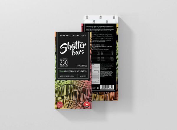 Euphoria Extractions – Shatter Bars – Vegan Dark Chocolate (Sugar Free) – Sativa – 250mg THC | BC Weed Edible Canada Euphoria Extractions – Shatter Bars – Vegan Dark Chocolate (Sugar Free) – Sativa – 250mg THC | BC Weed Edible Canada