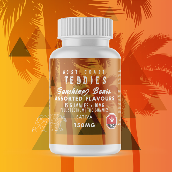 West Coast Teddies – Sunshine Bears – Sativa (150mg) | BC Weed Edible Canada West Coast Teddies – Sunshine Bears – Sativa (150mg) | BC Weed Edible Canada